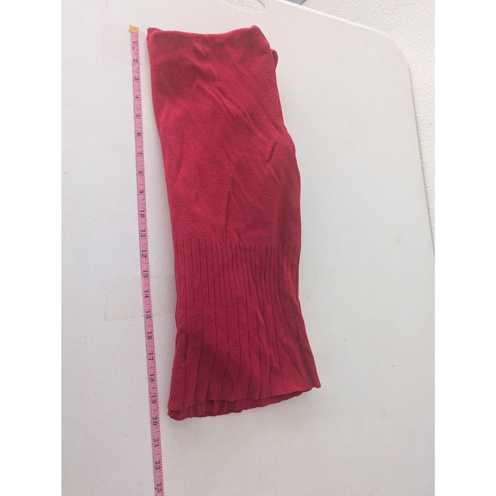 Vintage Worthington Red Ribbed Knit Button Front Cardigan Sweater V-Neck Medium - Picture 12 of 14
